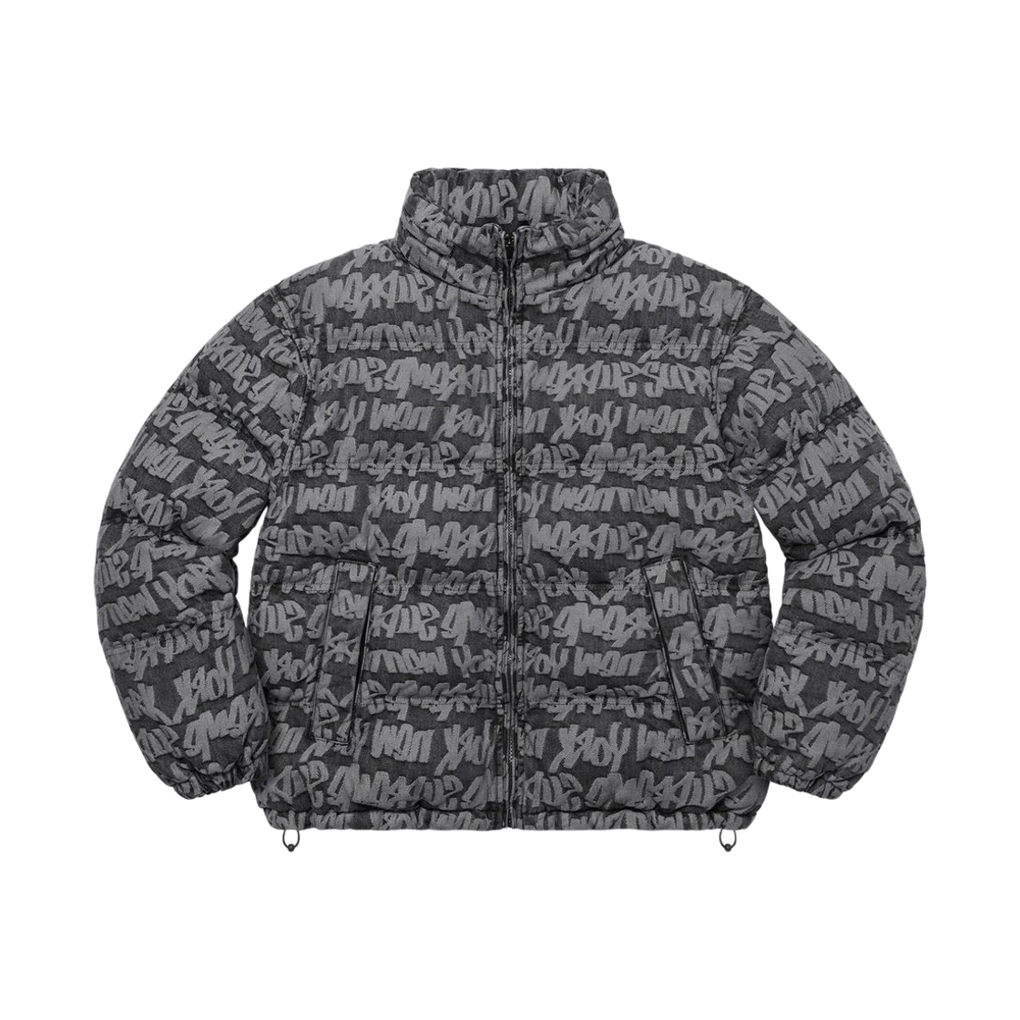 슈프림 팻 팁 자카드 데님 퍼퍼 자켓 블랙 - 22SS