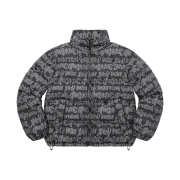 Supreme Fat Tip Jacquard Denim Puffer Jacket Black - 22SS