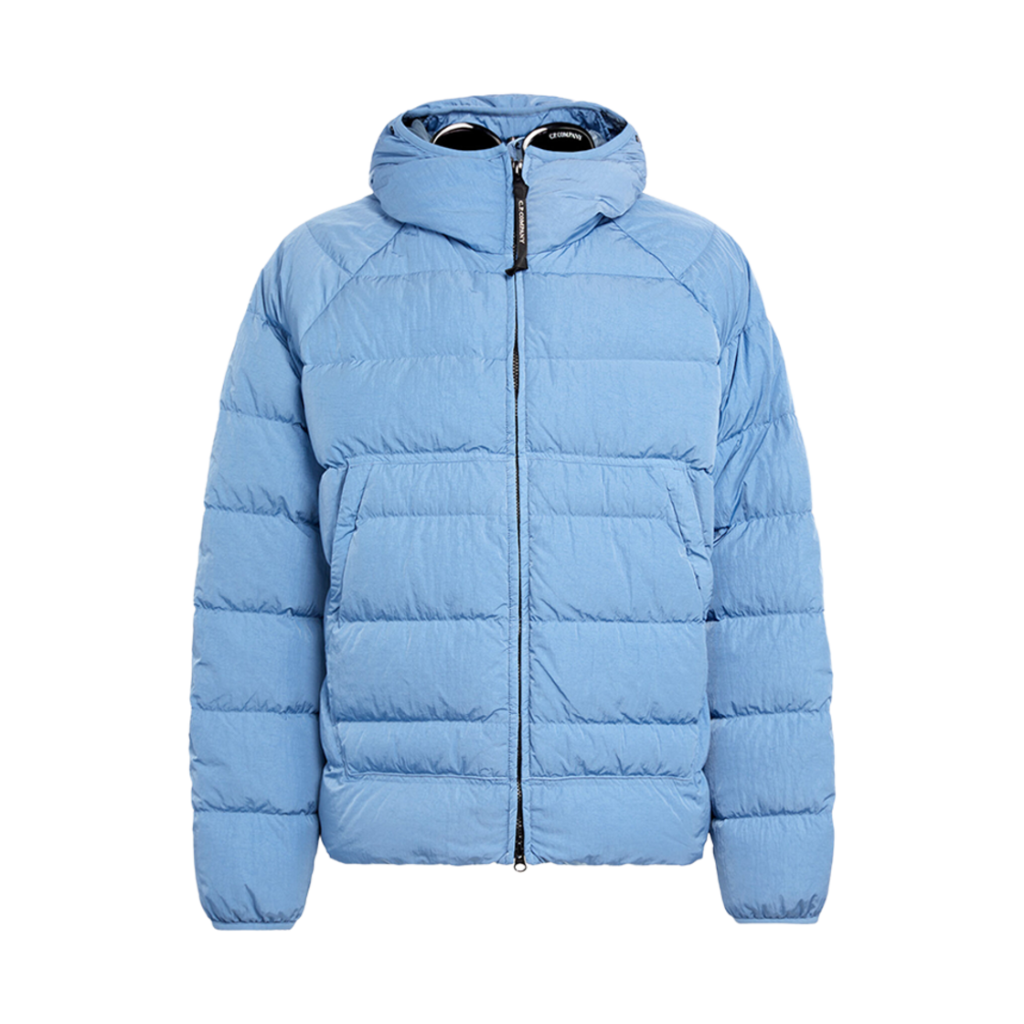 15CMOW027A006369G818 C.P. Company Eco-Chrome R Hooded Down Goggle Jacket Riviera Blue - 23FW