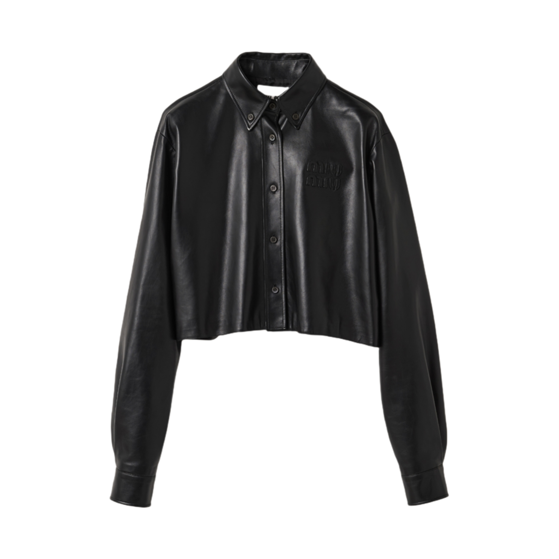 MPC194-14B8-F0002 Miu Miu Nappa Leather Shirt Black