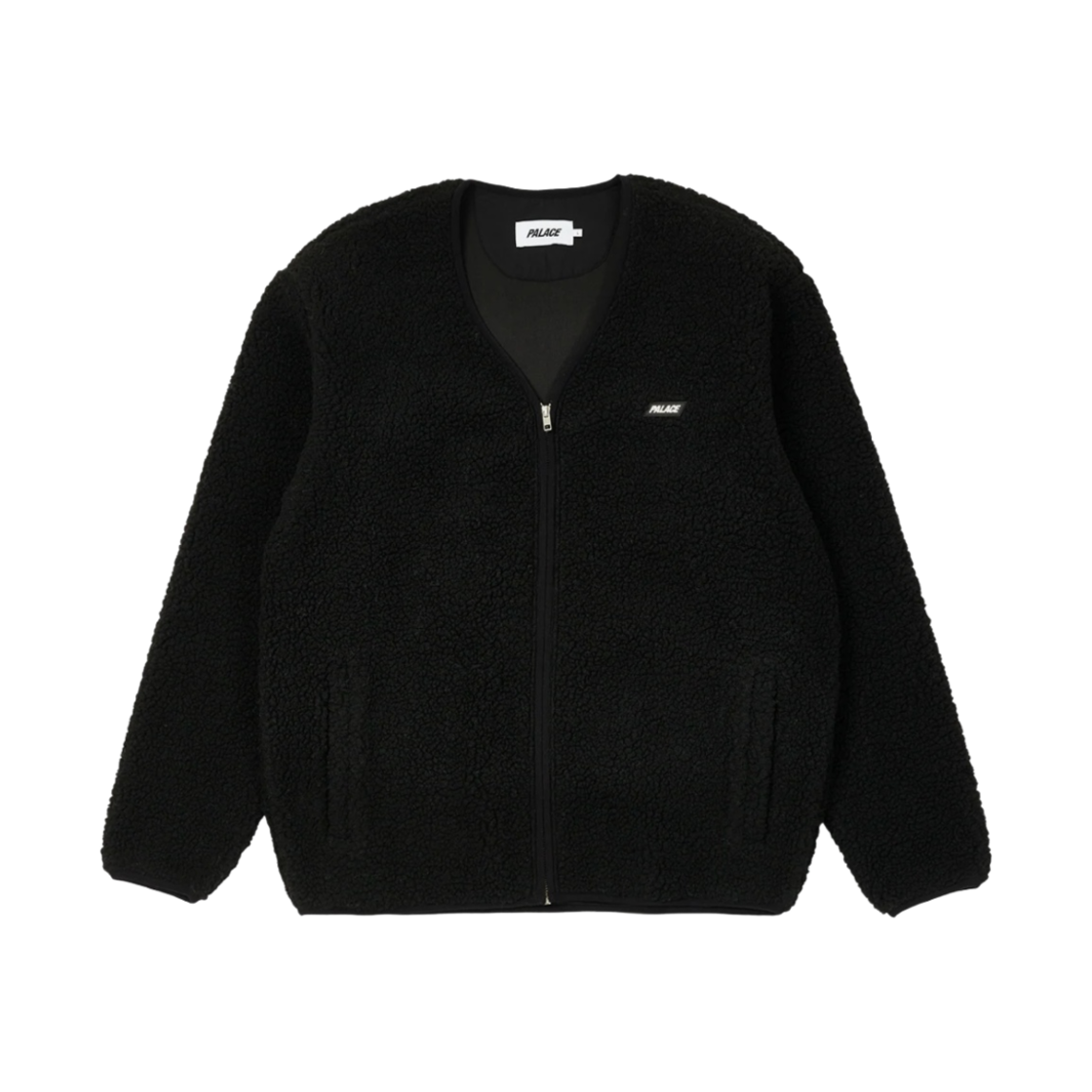 - Palace Shearling Cardigan Black - 22SS