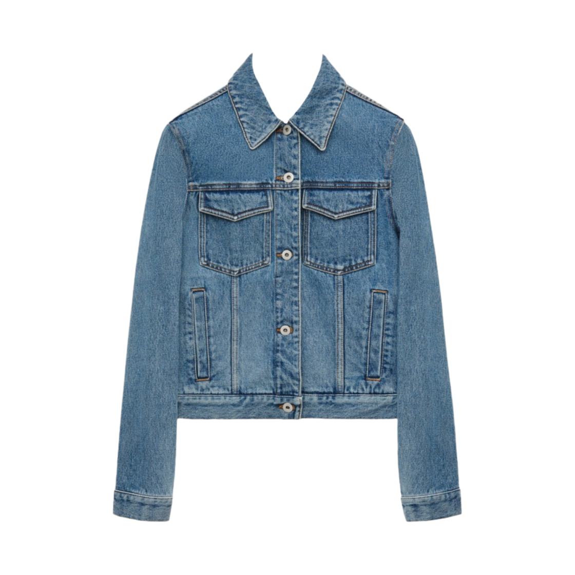 (W) 로에베 아나그램 데님 자켓 미드 블루((W) Loewe Anagram Jacket in Denim Mid Blue) - 1