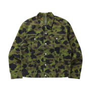 BAPE x Levi's Camo Trucker Jacket Green - America Exclusive