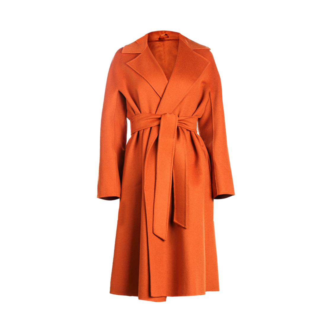 (W) 막스마라 스튜디오 클레 울 앤 캐시미어 방수 코트 오렌지((W) Max Mara Studio Cles Wool and Cashmere Robe Coat Orange) - 1