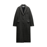 (W) Zara ZW 100% Wool Coat Grey