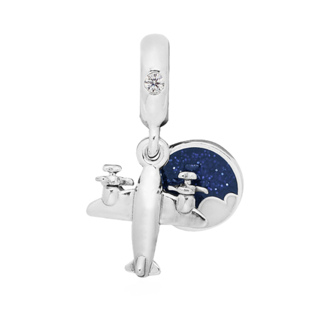 (W) 판도라 프로펠러 플레인 댕글 참 스털링 실버 블루((W) Pandora Propeller Plane Dangle Charm Sterling Silver Blue) - 1