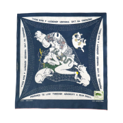 Kapital Fastcolor Selvedge Bandana Rain Skull No Women Navy