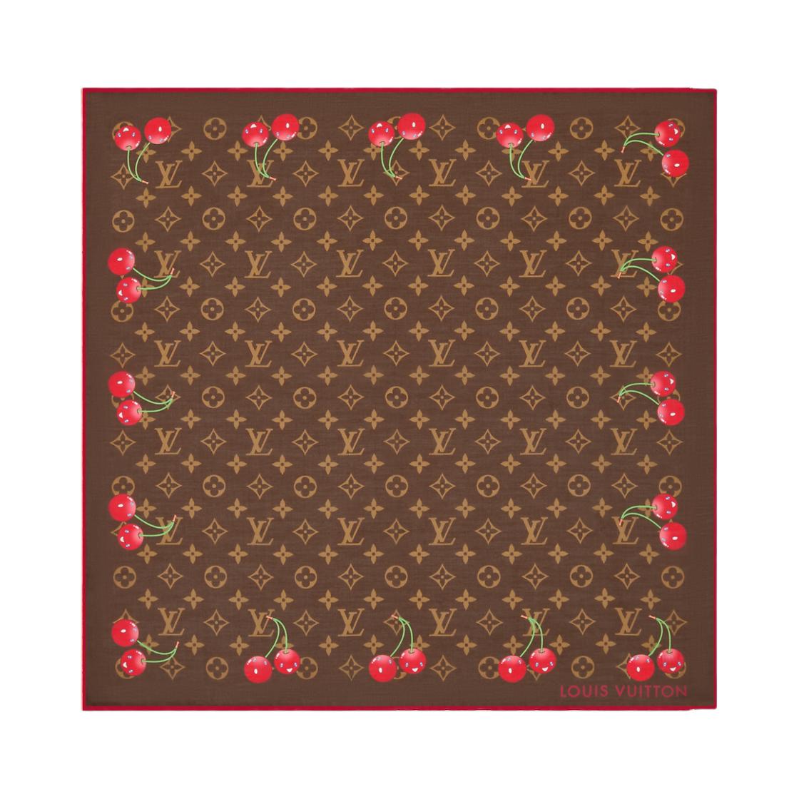 (W) 루이비통 x 무라카미 타카시 모노그램 세리즈 스퀘어 55 브라운((W) Louis Vuitton x Murakami Takashi Monogram Cerise Square 55 Brown)