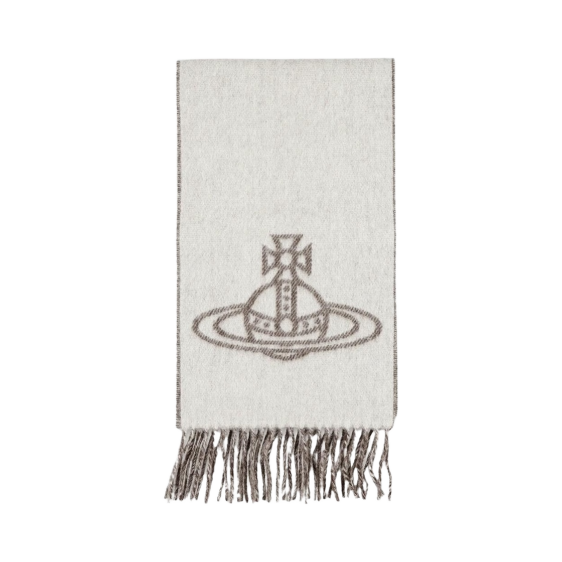 (W) 비비안 웨스트우드 더블 로고 머플러 오프 화이트((W) Vivienne Westwood Double Logo Muffler Off White)