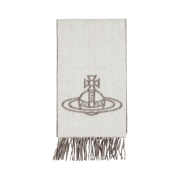 (W) Vivienne Westwood Double Logo Muffler Off White