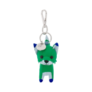 Maison Kitsune Small Colorblock Fox Bag Charm Grass Green