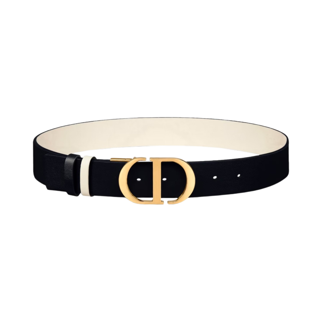 B0179UWGA-M911 (W) Dior 30 Montaigne 35mm Smooth Calfskin Reversible Belt Black Latte