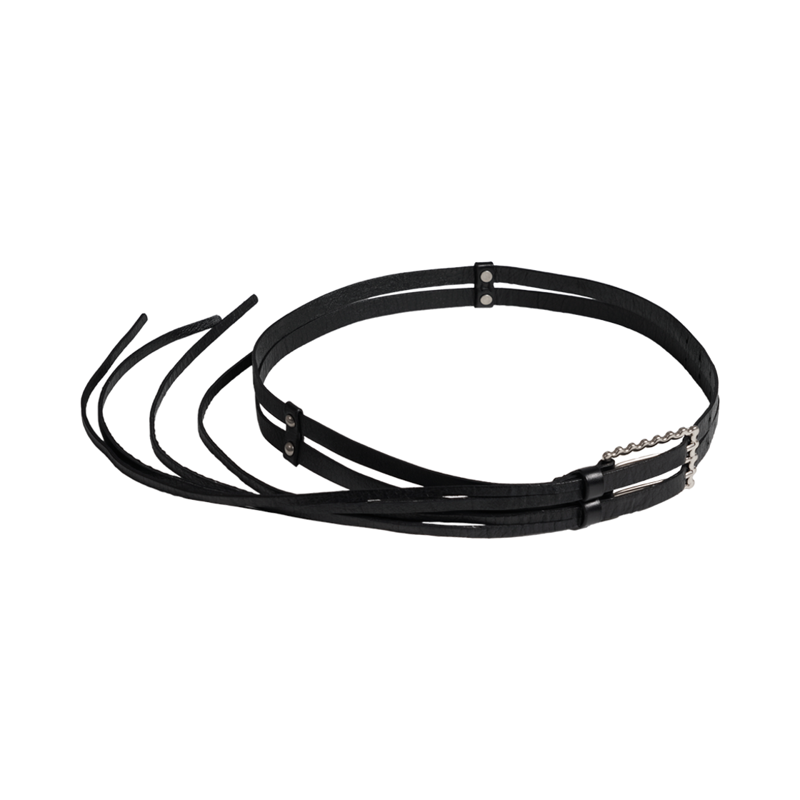 멜로우 비스켓 버클 더블 홀 벨트 블랙(MELLOW Biscuit Buckle Double Hole Belt Black)