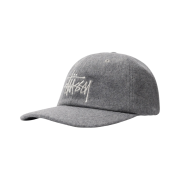 Stussy Fuzzy Wool Big Logo Low Pro Cap Heather Grey