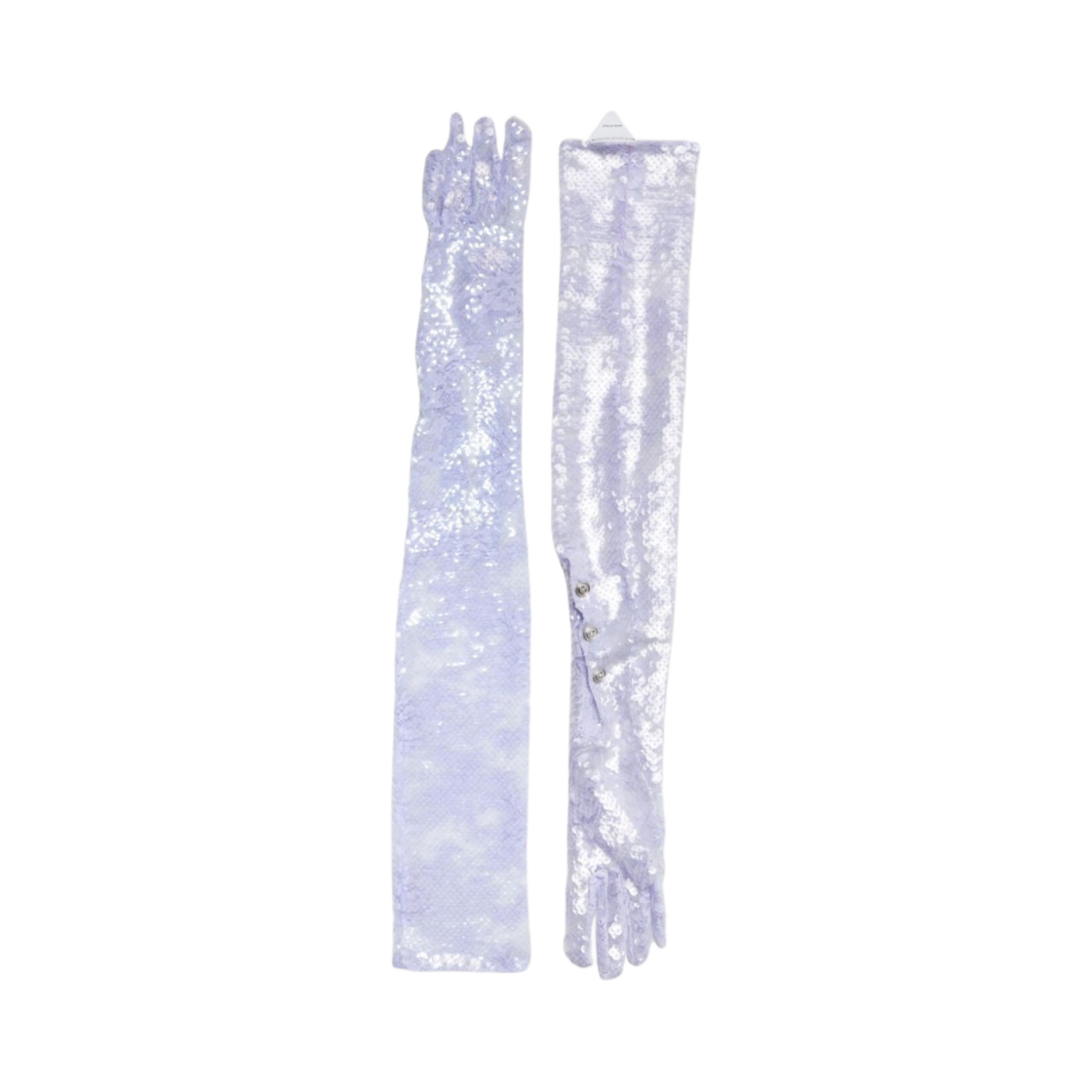 717475V2GL05117 (W) Bottega Veneta Floral Lace And Sequins Gloves Wisteria - 대표 이미지 #1
