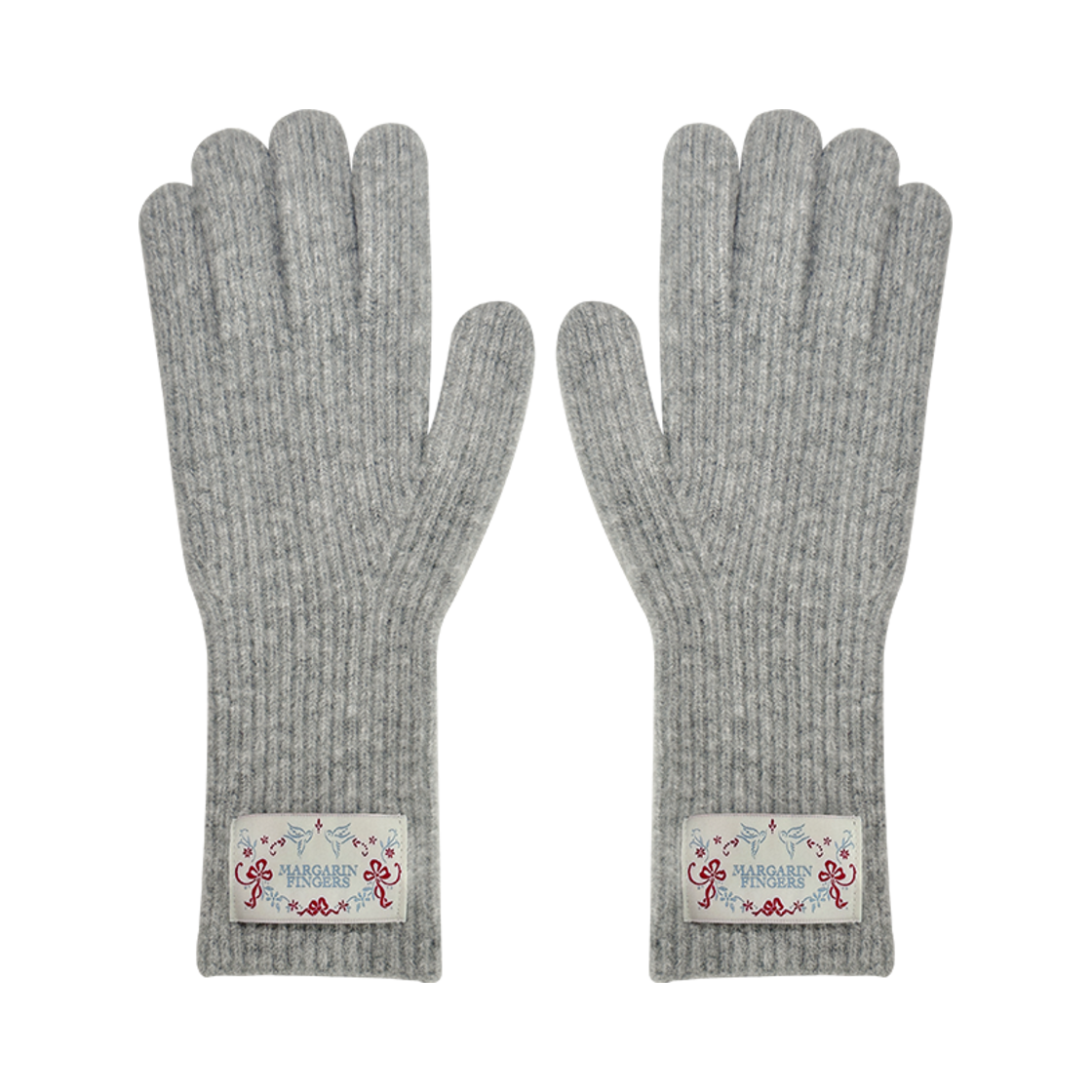 MF24710GV001MGYFR Margarin Fingers Finger Hole Knit Gloves Grey