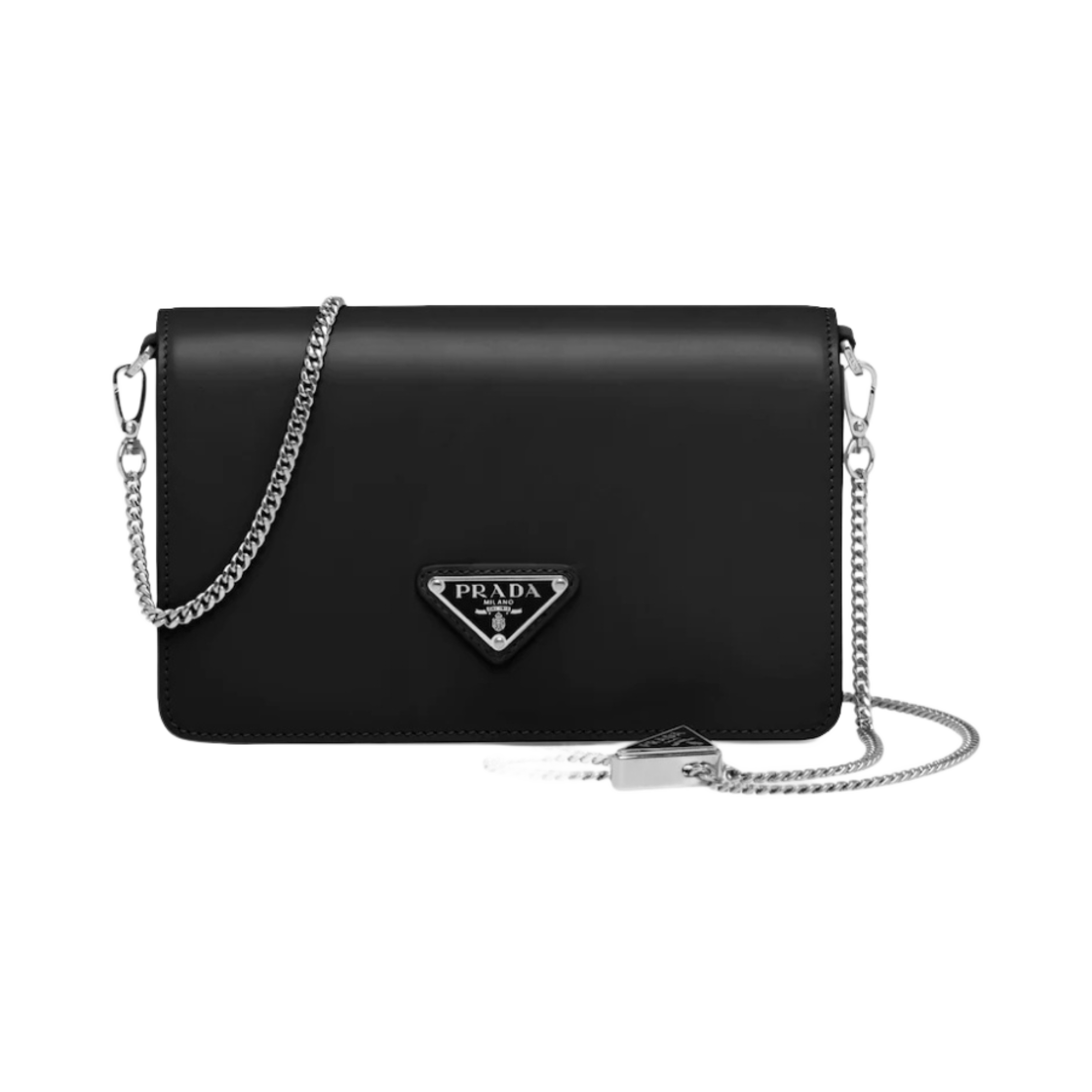 1BD307-ZO6-F0002 Prada Brushed Leather Shoulder Bag Black