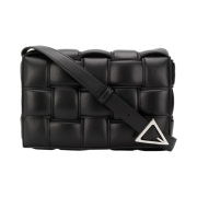 Bottega Veneta Padded Leather Cassette Black Silver
