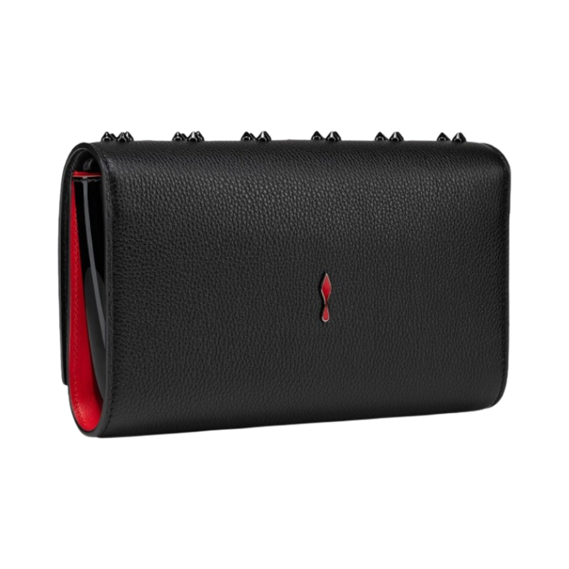 크리스찬 루부탱 팔로마 카프 레더 그로그랭 메탈릭 체인 스트랩 클러치 블랙(Christian Louboutin Paloma Calf Leather Grosgrain Metallic Chain Strap Clutch Black) - 3