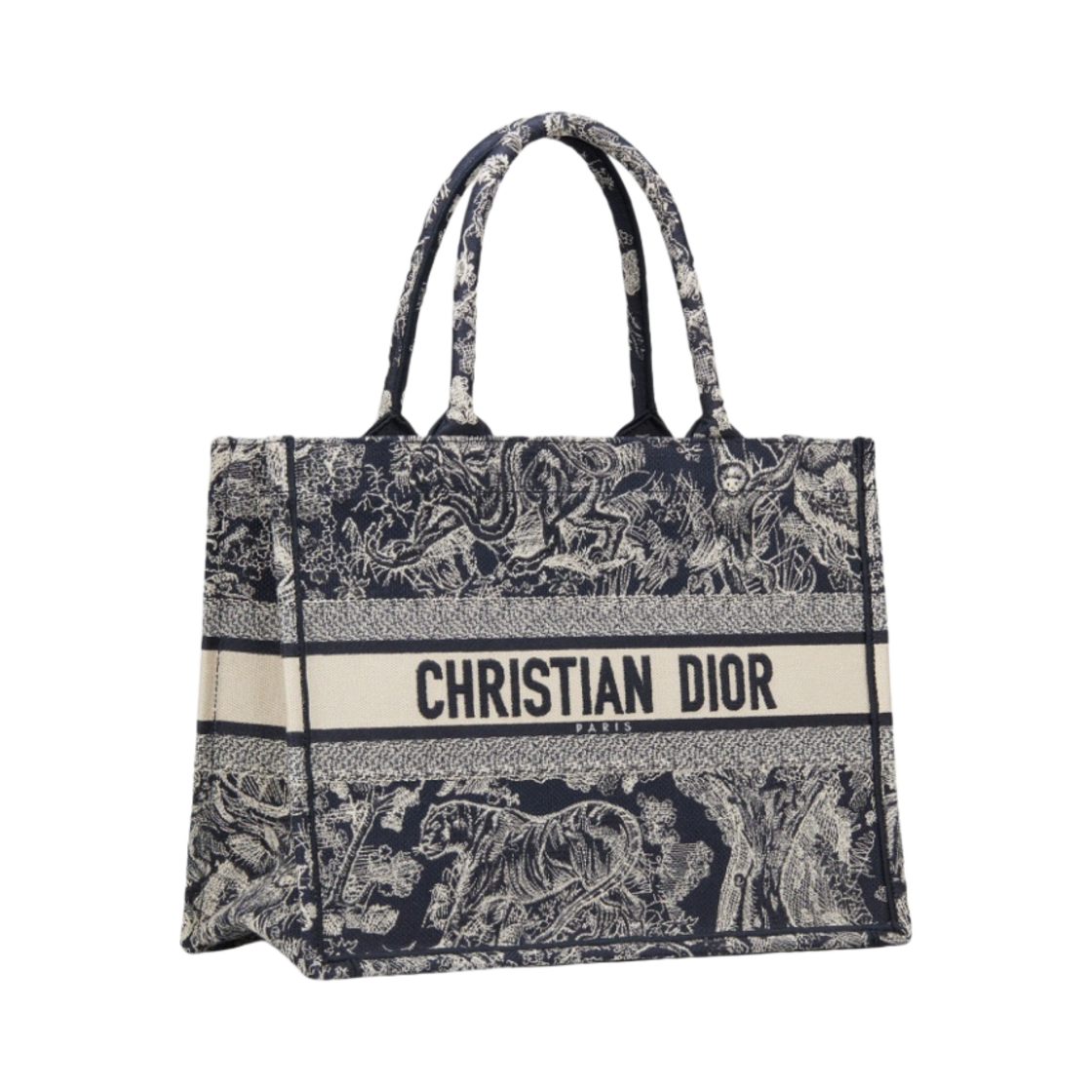 디올 미디움 북 토트백 블루 트왈 드 주이 리버스 자수(Dior Medium Book Tote Blue Toile de Jouy Reverse Embroidery) - 2