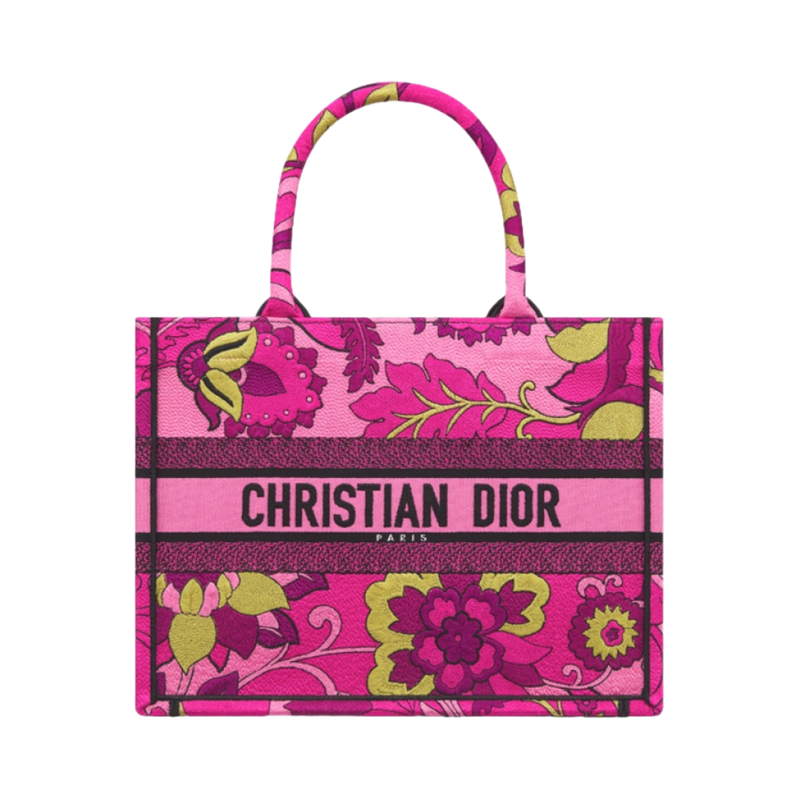 디올 미디움 디올 북 토트백 푸시아 쟈뎅 인디엔 자수(Dior Medium Dior Book Tote Fuchsia Jardin Indien Embroidery) - 1