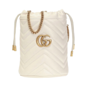 Gucci GG Marmont Matelasse Mini Bucket Bag White