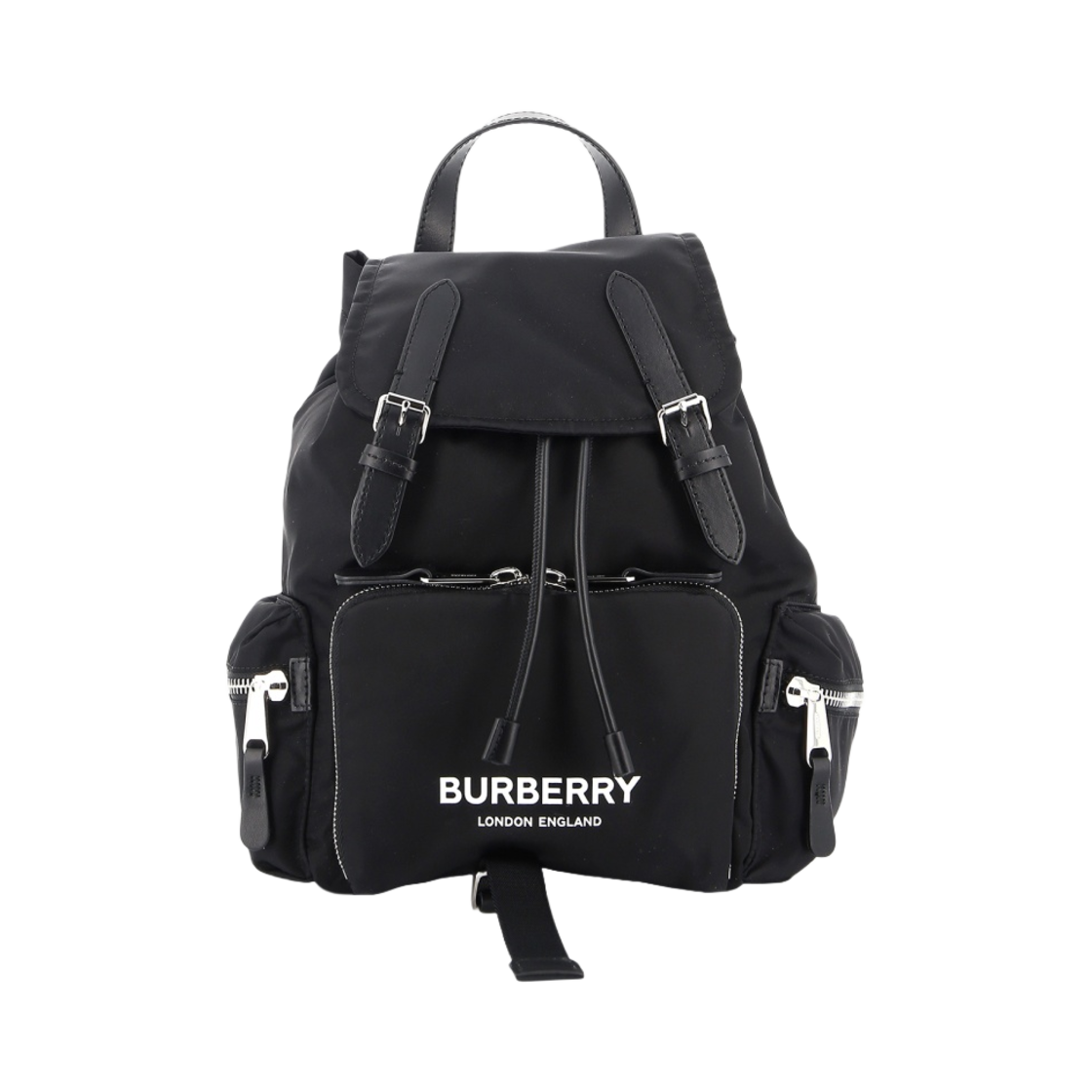 8021261 Burberry Rucksack Logo Print Nylon Medium Backpack Black