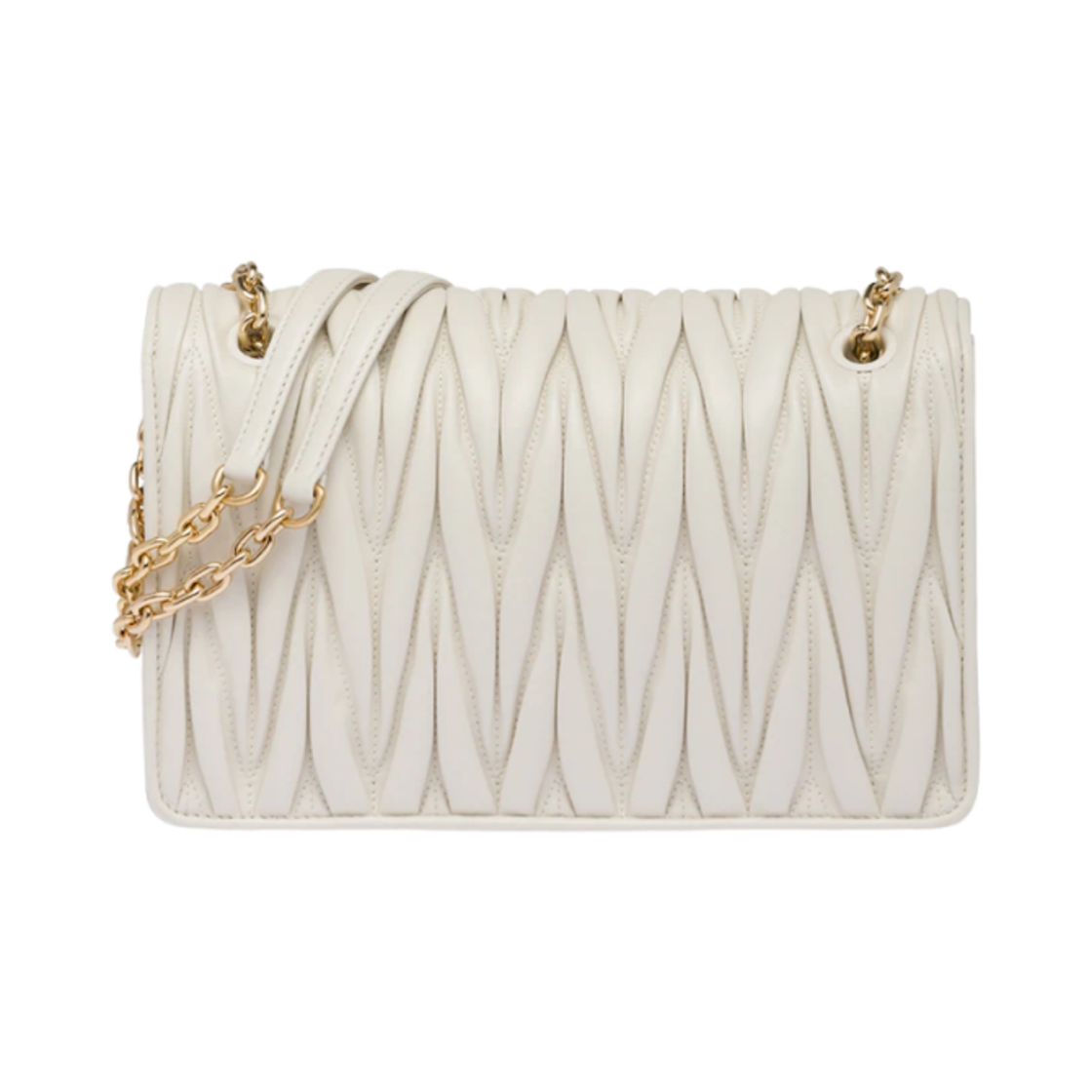 미우 미우 마틀라세 나파 레더 백 화이트(Miu Miu Matelasse Nappa Leather Bag White) - 3