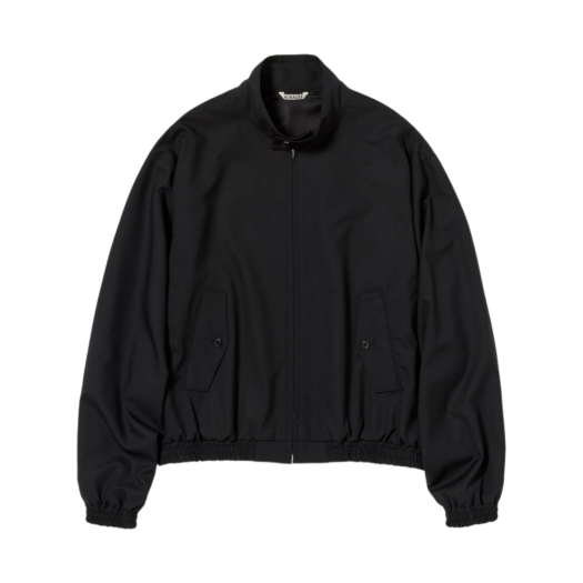A25SB01MT Auralee Super Fine Tropical Wool Zip Blouson Black - 25SS