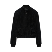 Prada Suede Bomber Jacket Black