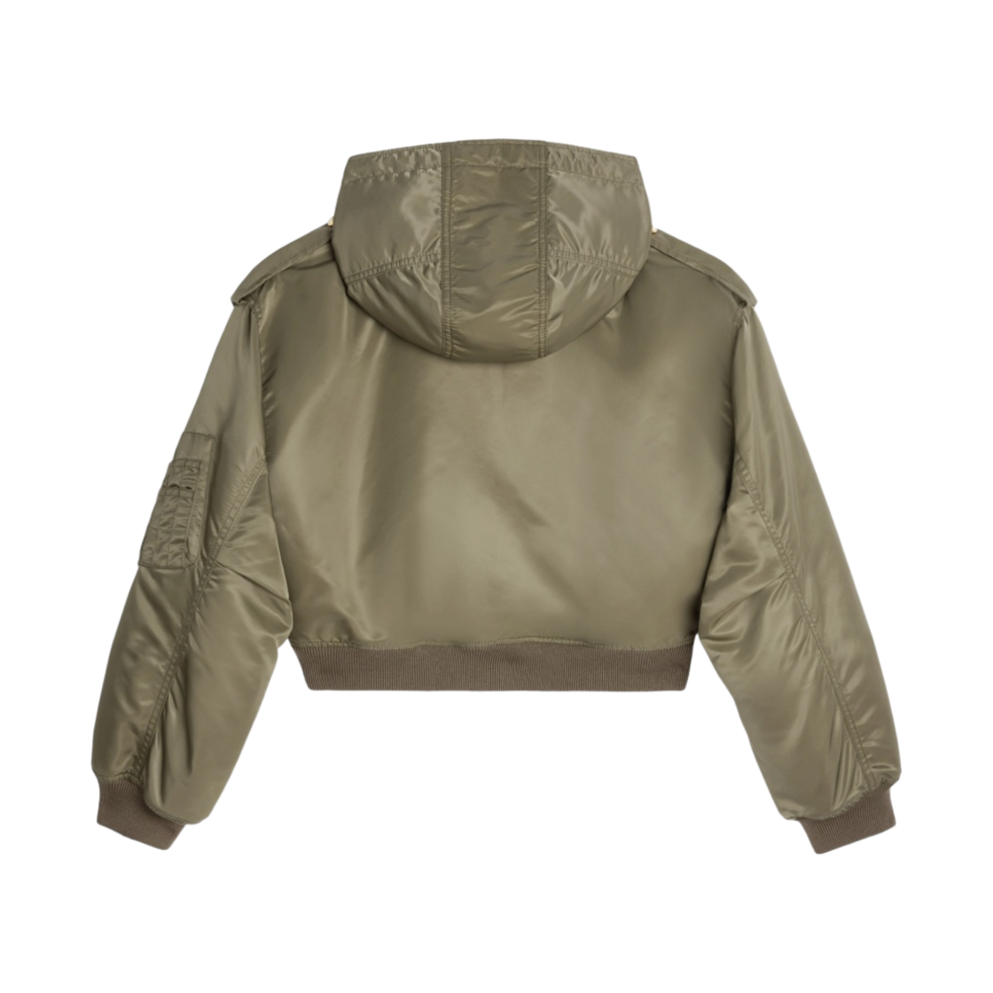 (W) 셀린느 나일론 트윌 크롭 밀리터리 봄버 자켓 카키((W) Celine Cropped Military Bomber Jacket in Nylon Twill Kaki) - 2