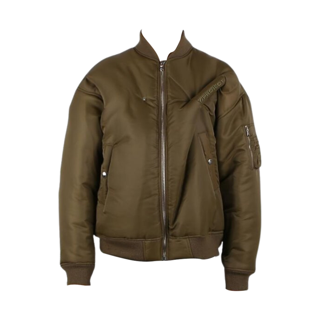 와이프로젝트 핀치드 로고 봄버 자켓 아미 그린 - 22FW(Y/Project Pinched Logo Bomber Jacket Army Green - 22FW)