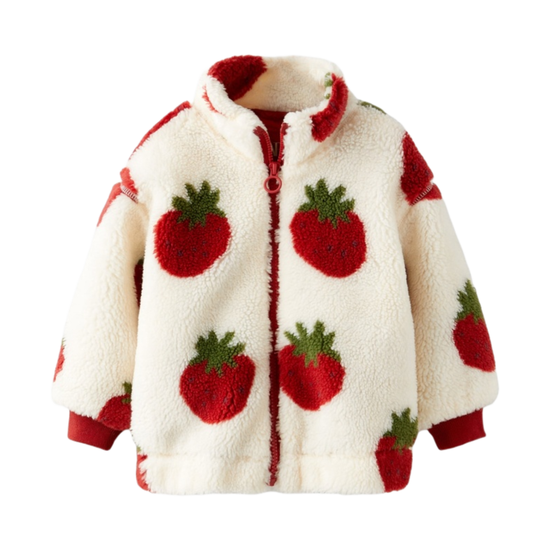 (키즈) 자라 프린티드 플리스 자켓 레드((Kids) Zara Printed Fleece Jacket Red)