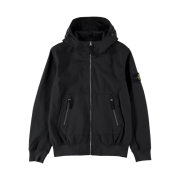 Stone Island 40727 Light Soft Shell Hooded Jacket Black - 21SS