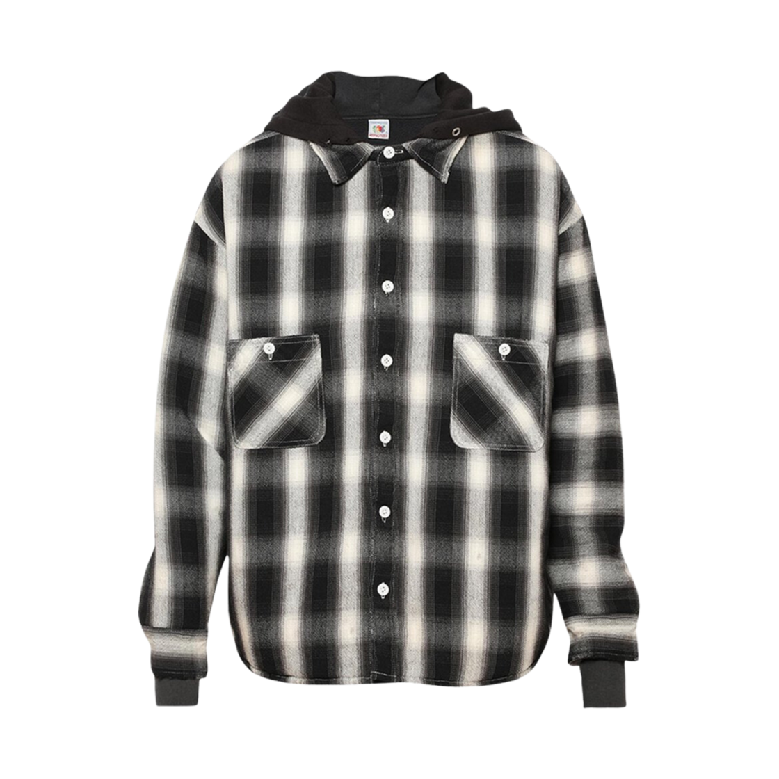 SM-A23-0000-046 Saint Mxxxxxx Check Shirt Parka Black White - 23AW