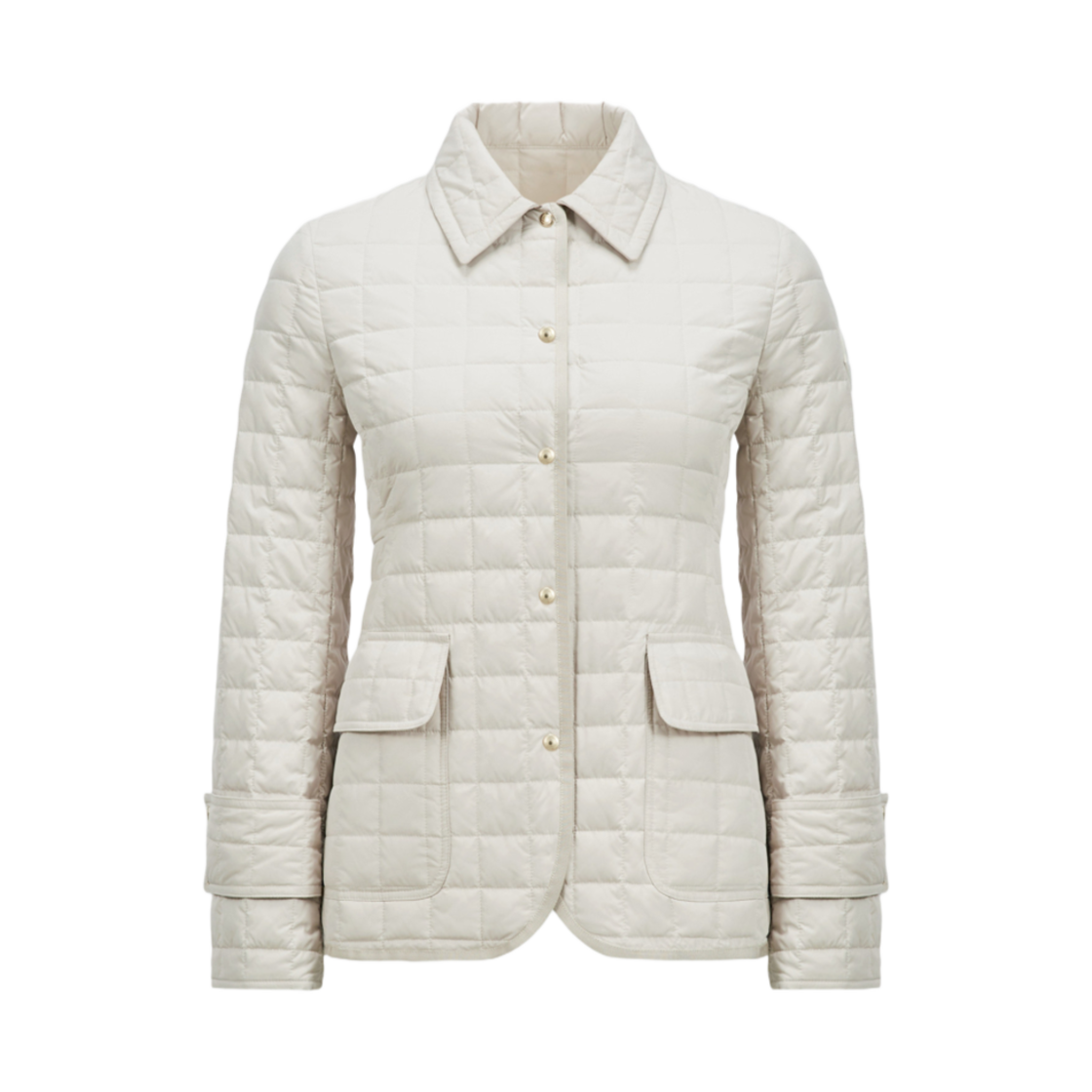 (W) 몽클레르 에피날 스퀘어 퀼티드 다운 셔츠 자켓 화이트 아이보리 - 25SS((W) Moncler Epinal Square Quilted Down Shirt Jacket White Ivory - 25SS) - 1