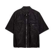 Prada Short Sleeve Shirt in Lightweight Re-Nylon Black