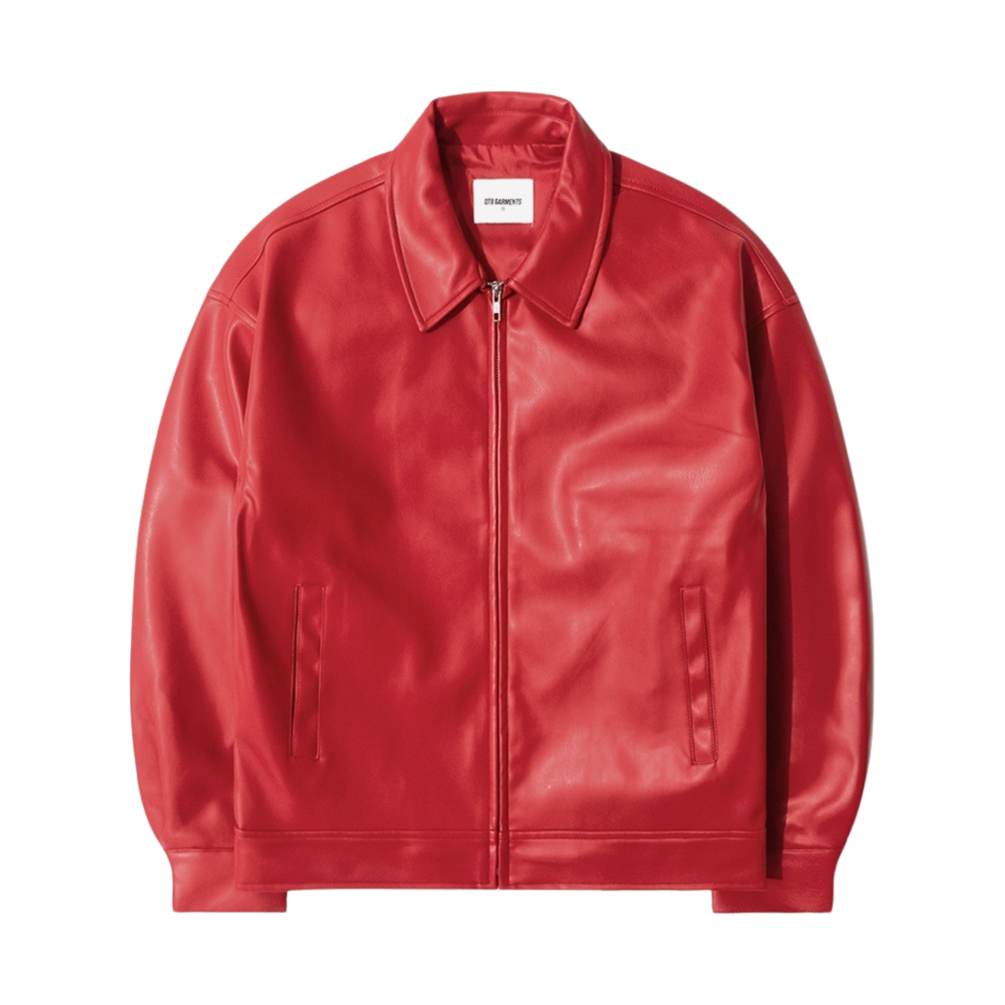 큐티에잇 가먼츠 신세틱 레더 싱글 자켓 레드