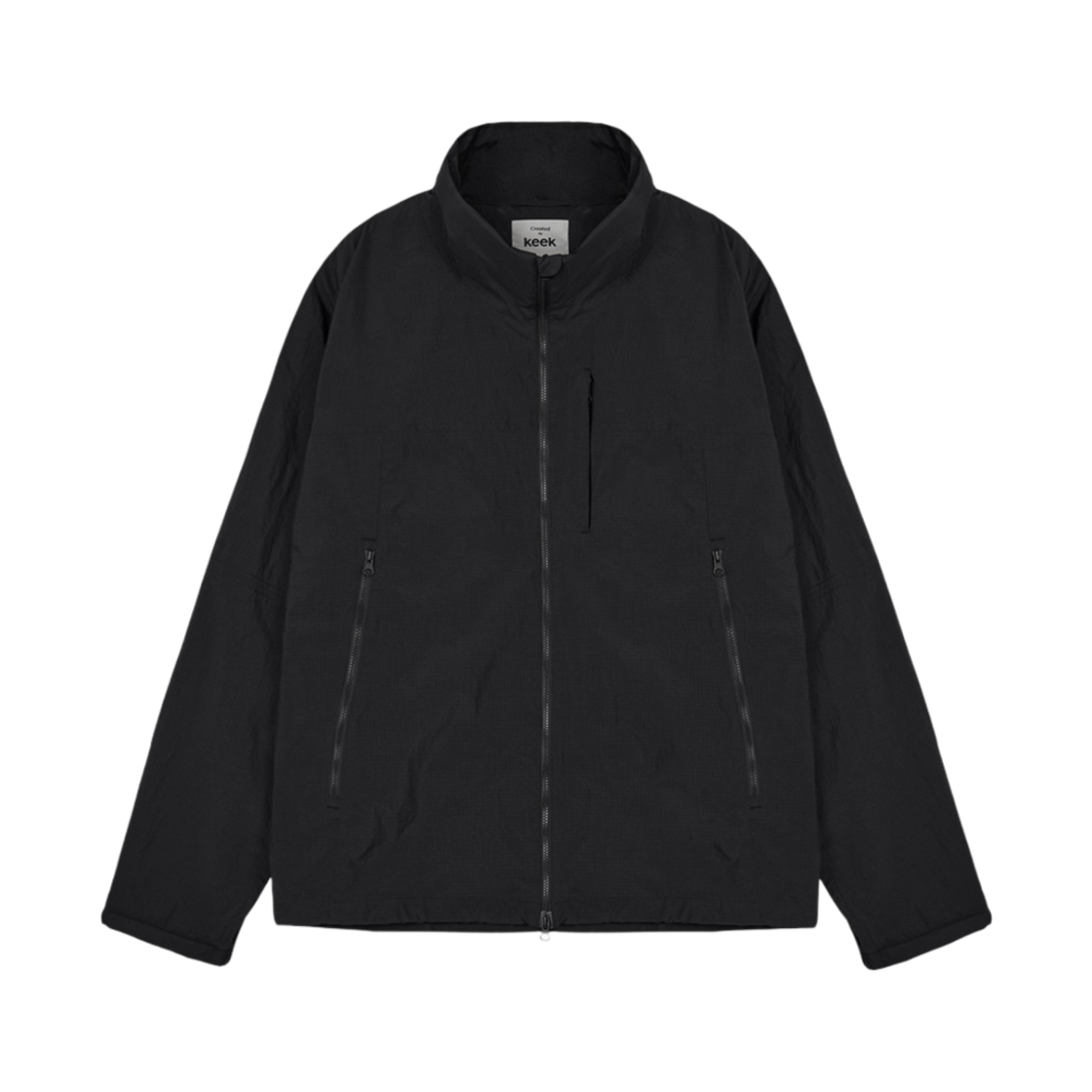 P0GJP10239 keek Pillowdy Inflatable Collar Windbreaker Black