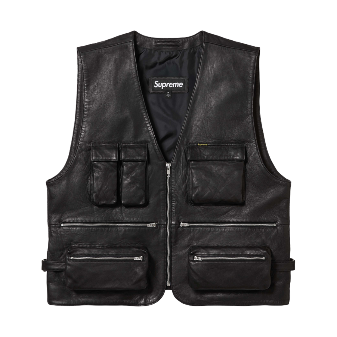 슈프림 레더 카고 베스트 블랙 - 25SS