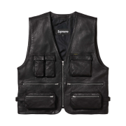 Supreme Leather Cargo Vest Black - 25SS