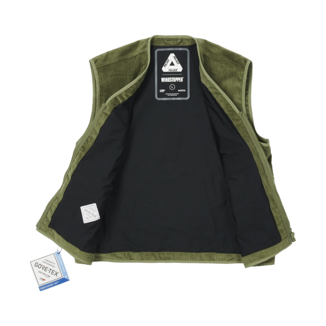 팔라스 고어텍스 인피니움 코듀로이 베스트 그린 - 21FW(Palace Gore-Tex Infinium Corduroy Vest Green - 21FW) - 2