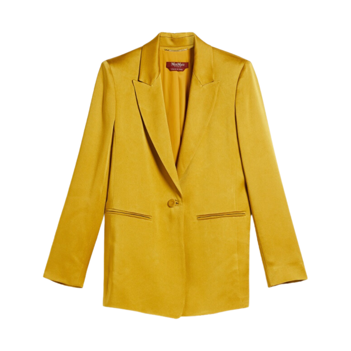 (W) 막스마라 스튜디오 아비타타 엔버 사틴 블레이저 오커((W) Max Mara Studio Abitata Envers Satin Blazer Ochre) - 1