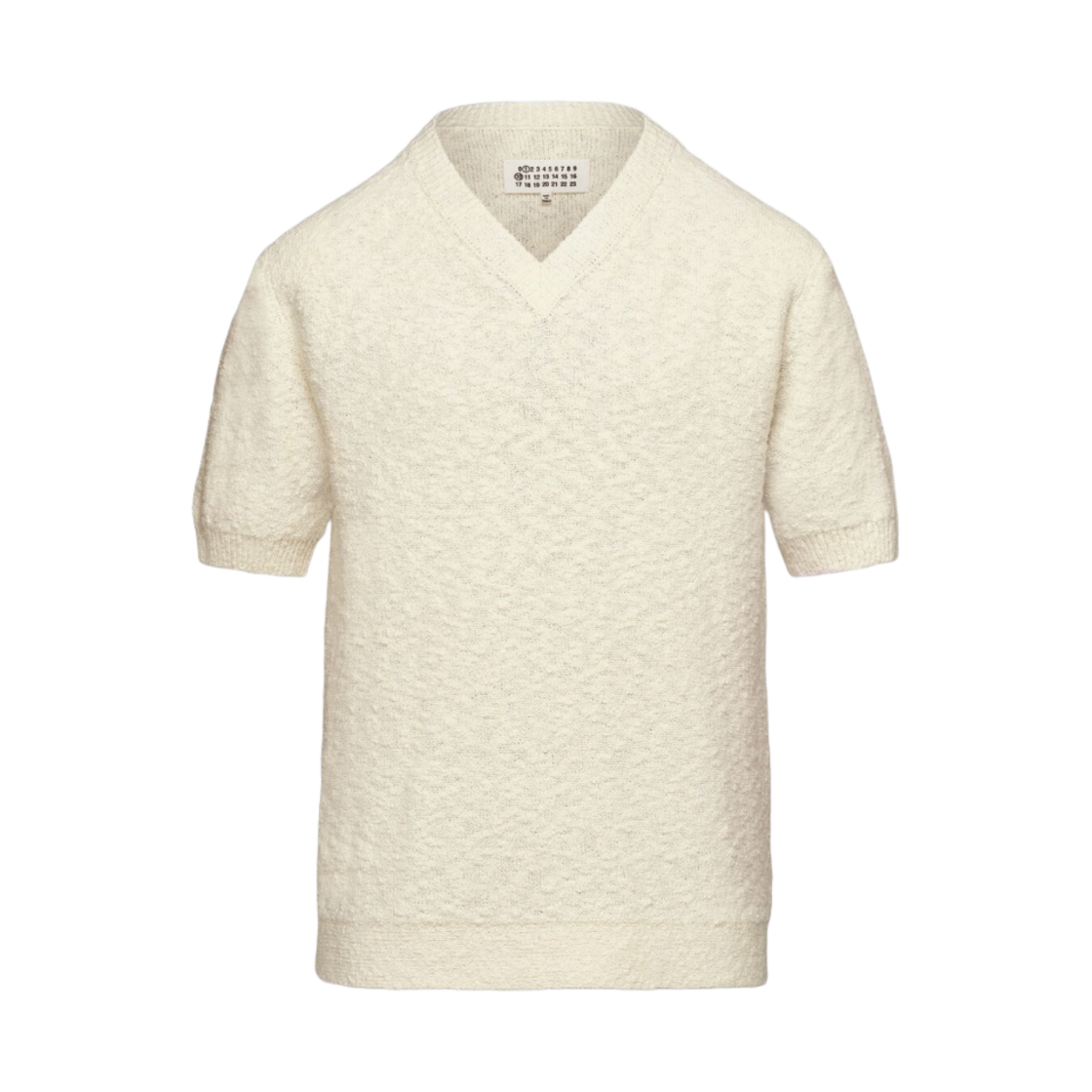 (W) 메종 마르지엘라 노스탤직 부클 니트 탑 오프 화이트((W) Maison Margiela Nostalgic Boucle Knit Top Off White) - 1