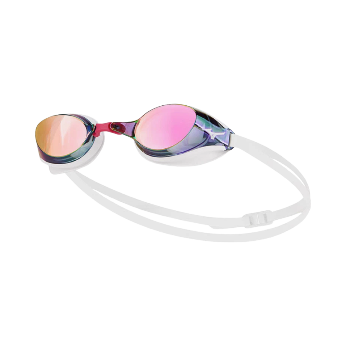 N3JEB09178 Mizuno Accel Eye Mirrored Swim Goggles Light Smoke Ruby