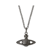 Vivienne Westwood Mini Bas Relief Orb Pendant Ruthenium Black Diamond