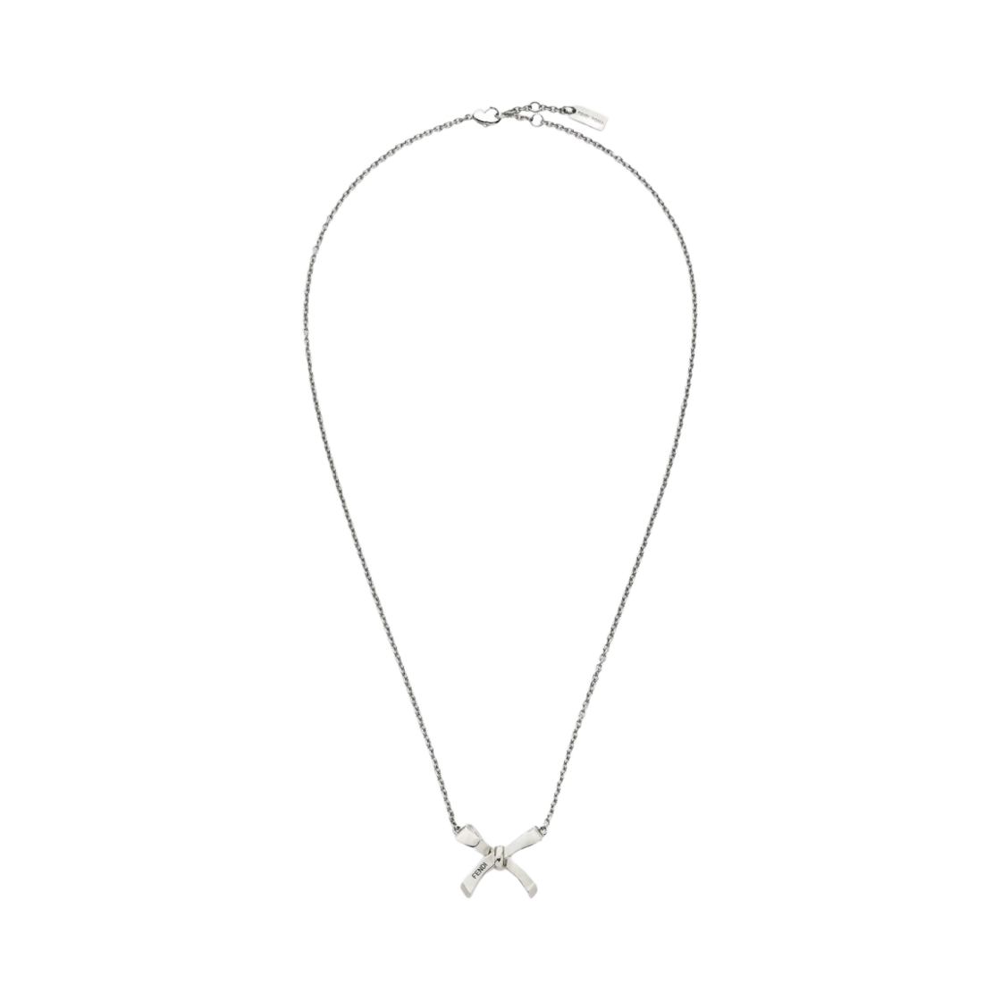 8AK081B09F0VD1 (W) Fendi Bow Necklace Silver