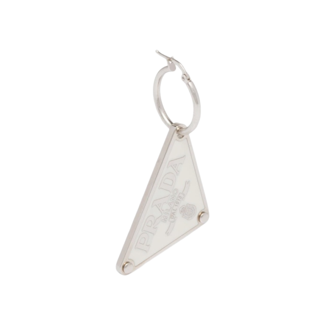 (W) 프라다 스말토 쥬얼 펜던트 레프트 이어링 화이트((W) Prada Smalto Jewels Pendant Left Earring White) - 2