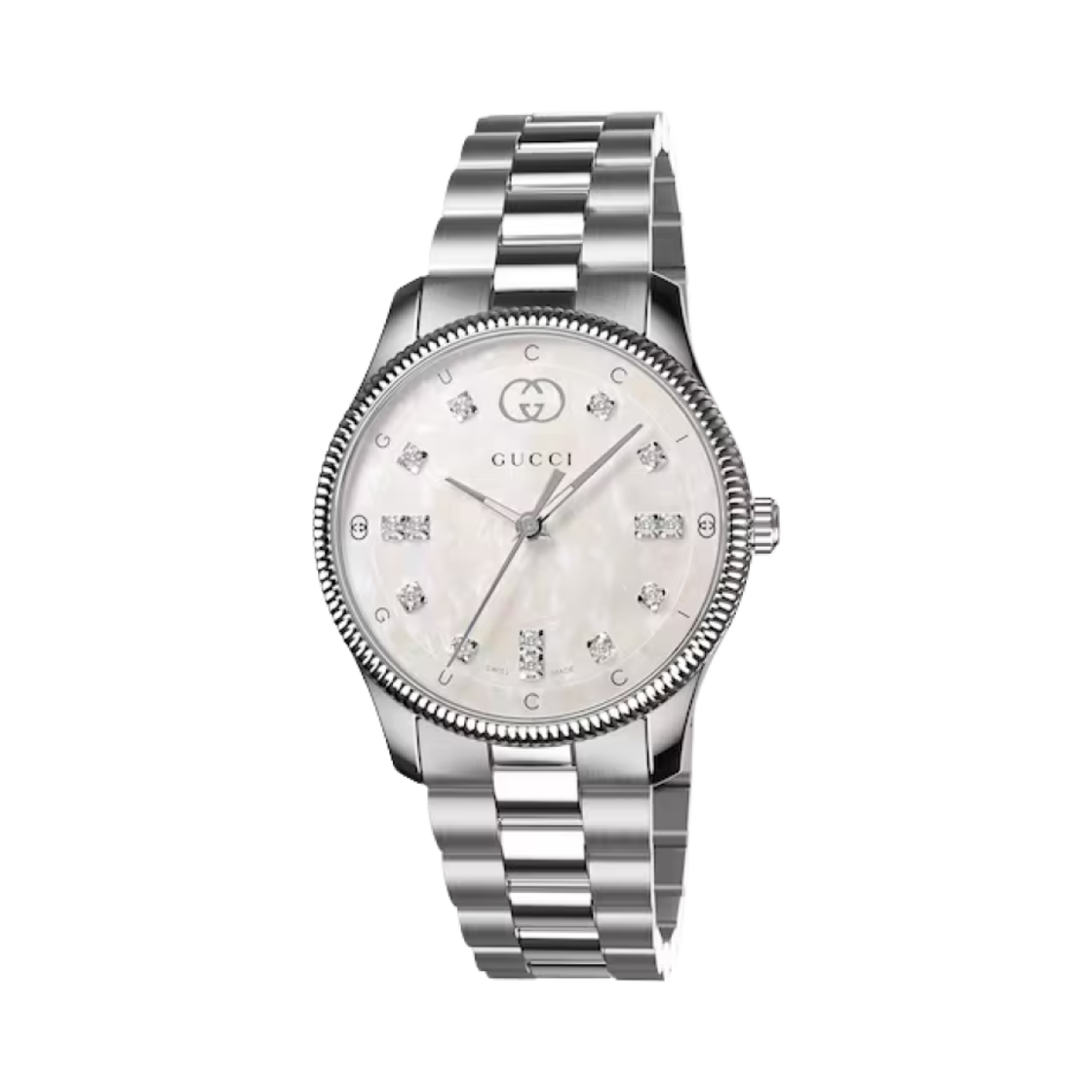 YA1265064 (W) Gucci G-Timeless Quartz 29mm Stainless Steel White Mother of Pearl