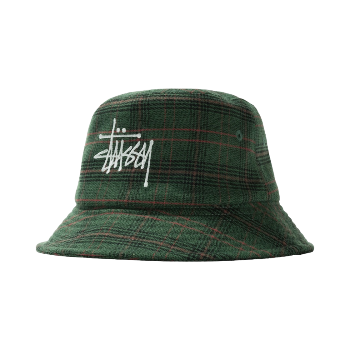 스투시 빅 로고 플래드 버킷햇 그린(Stussy Big Logo Plaid Bucket Hat Green) - 1